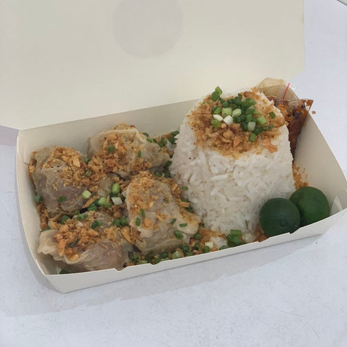 (Steamed) 4 pcs Sulit with Rice - Jumbo Pork Siomai - Baomi Dumplings PH