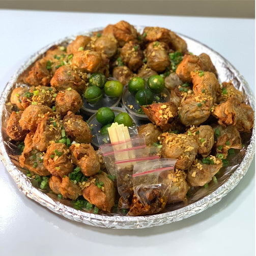 (Fried) 60 pcs Baomi Bilao - Jumbo Pork Siomai (W/ Free 120mL Chili Garlic) - Baomi Dumplings