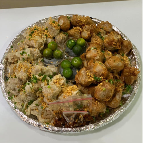 (Half/Half) 60 pcs Baomi Bilao - Jumbo Pork Siomai (W/ Free 120mL Chili Garlic) - Baomi Dumplings